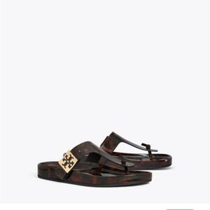 Tory Burch Brown Sandals with Gold Accent